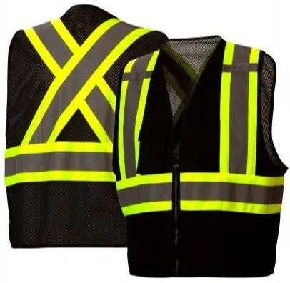 Safety Vest - Pyramex CSA Traffic Vest Hi-Vis Black RCZ24