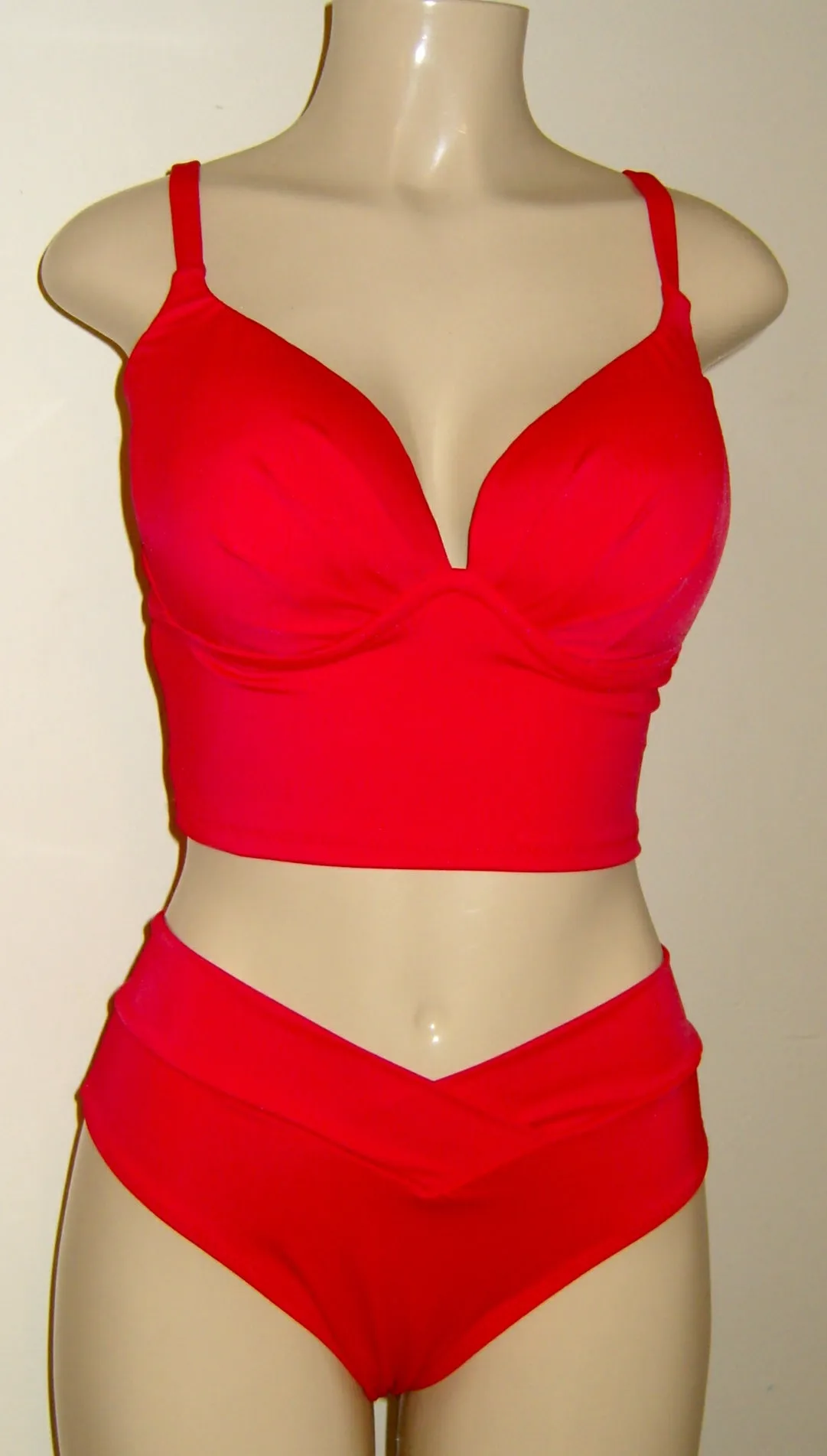 Short Underwire Push Up Tankini Top and CrissCross Hi-Waisted Swimwear Bottom