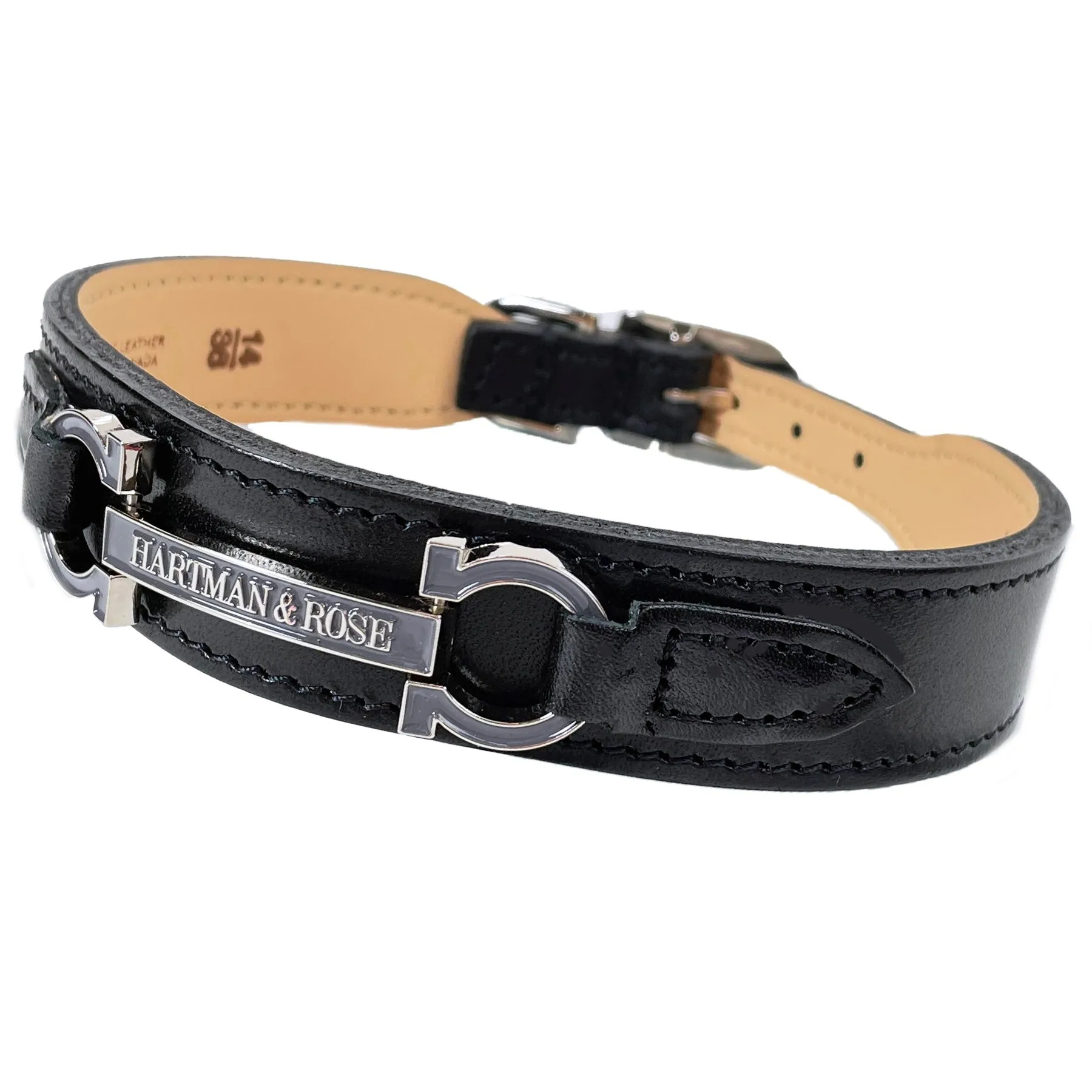 Signature Dog Collar in Jet Black & Nickel