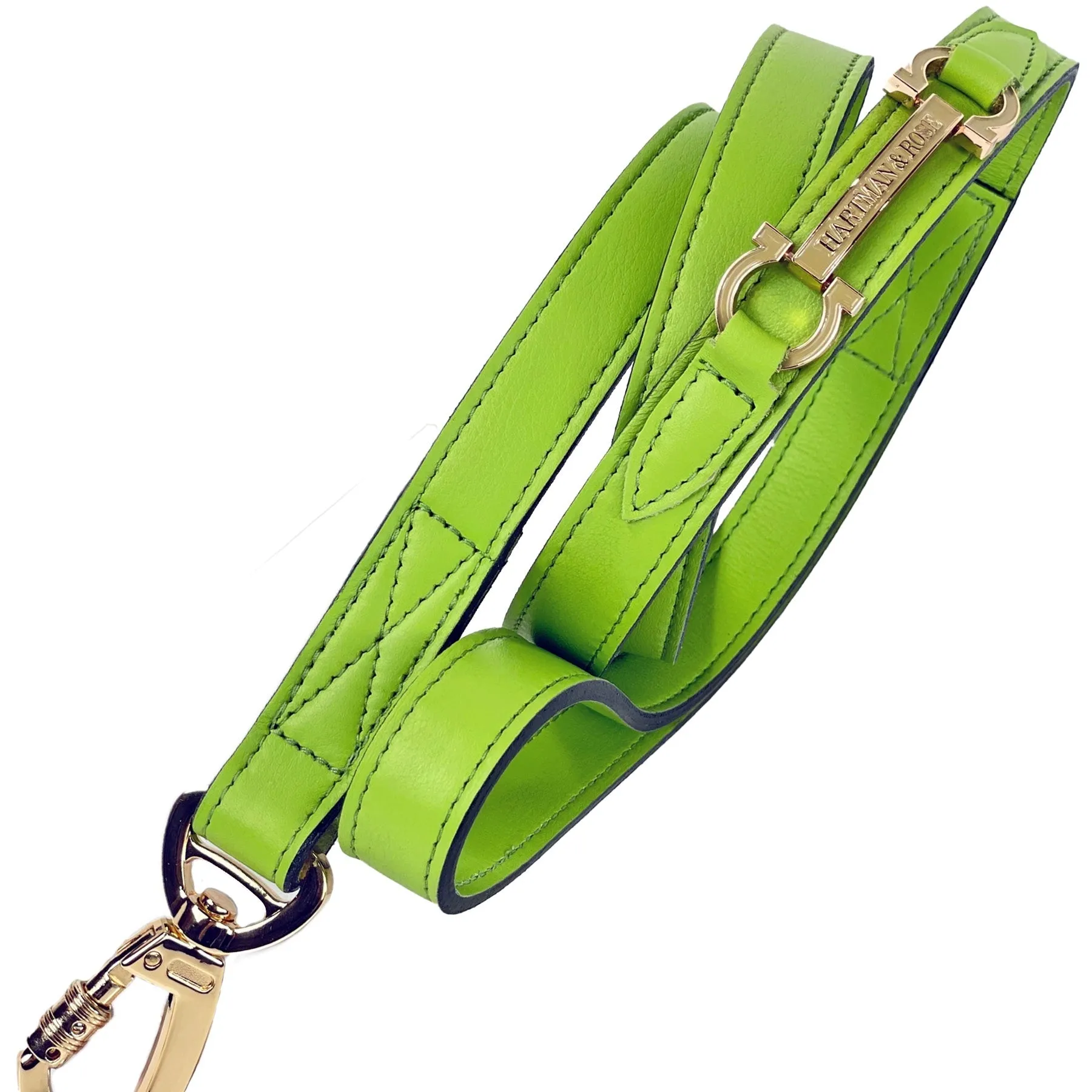 Signature Dog Leash in Lime Green & Gold