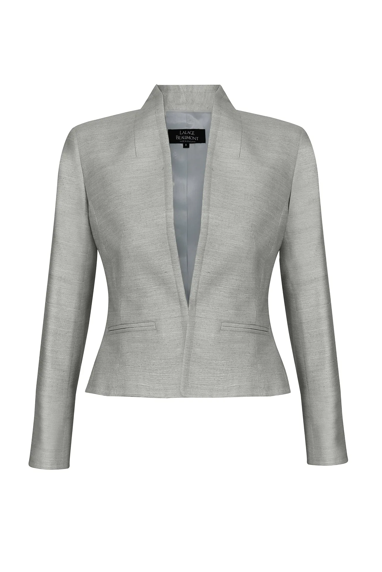 Silk Jacket in Stone Coloured Raw Silk - Margo