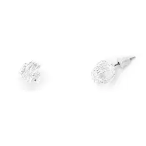 Silver Tone Knot Stud Earrings