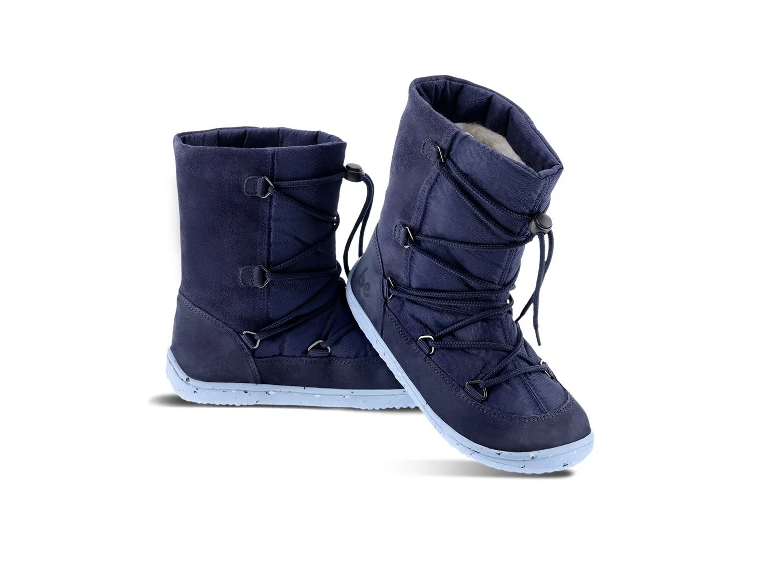 SnowFox Kids 2.0 Dark & Light Blue Barfotaskor, Stl 25-35