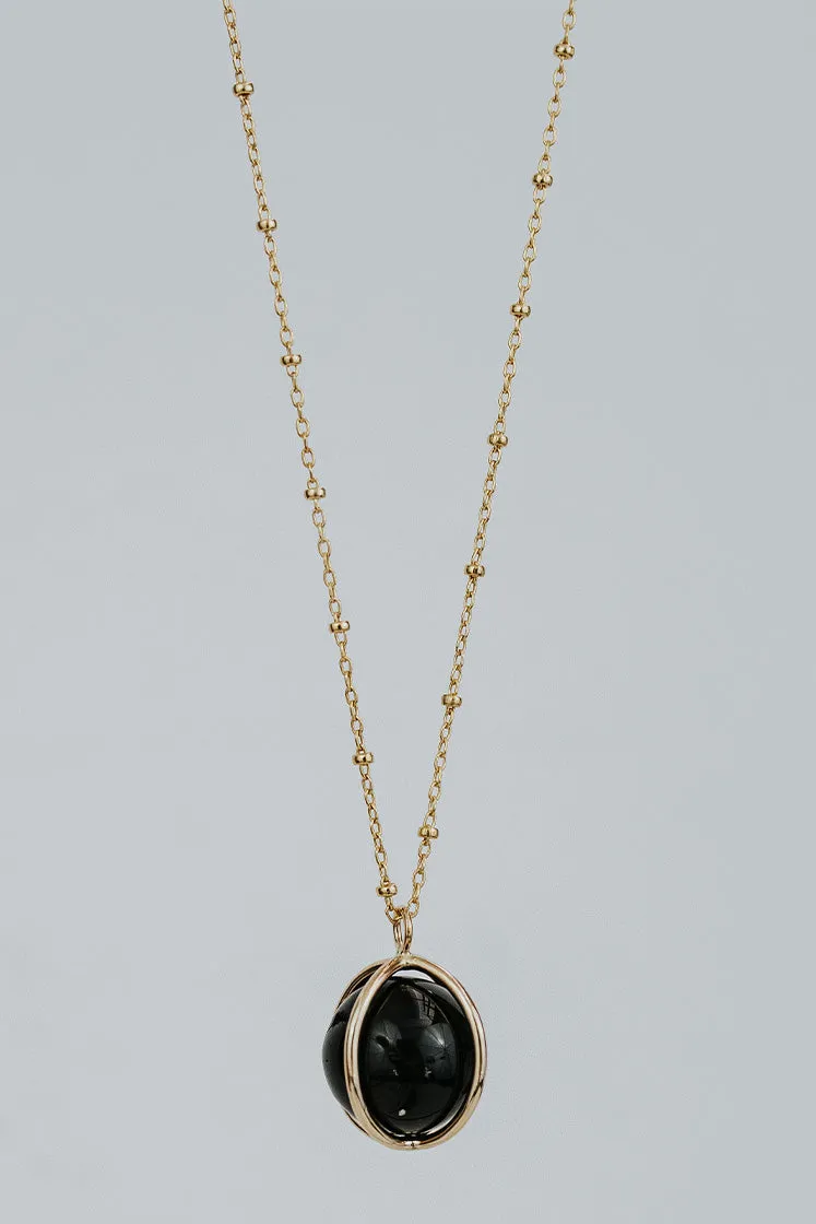 Sphere Necklace - Black Tourmaline