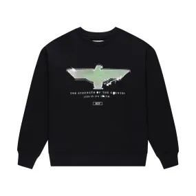 SPRAY PAINT EAGLE SWEATSHIRT - BLACK/GREEN