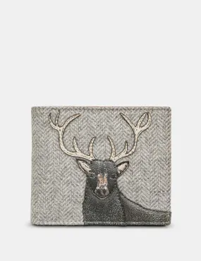 Stag Tweed & Brown Leather Wallet