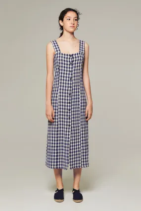 stefan dress navy gingham<br> by Rita Row