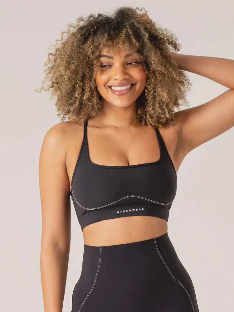 STRIDE SPORTS BRA - BLACK