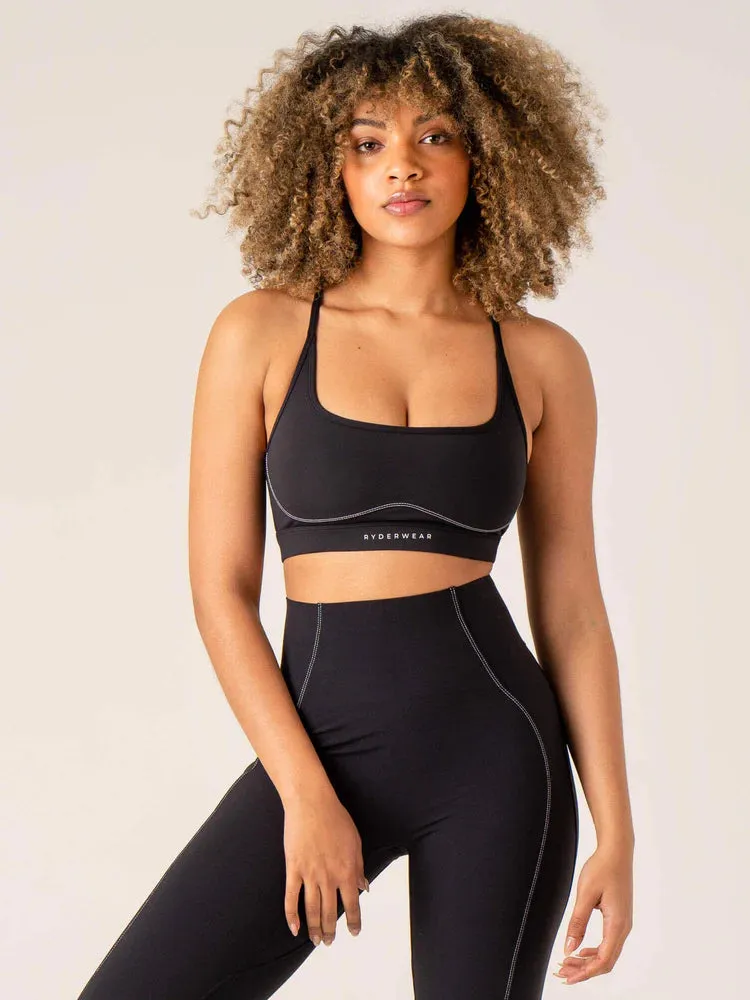 STRIDE SPORTS BRA - BLACK