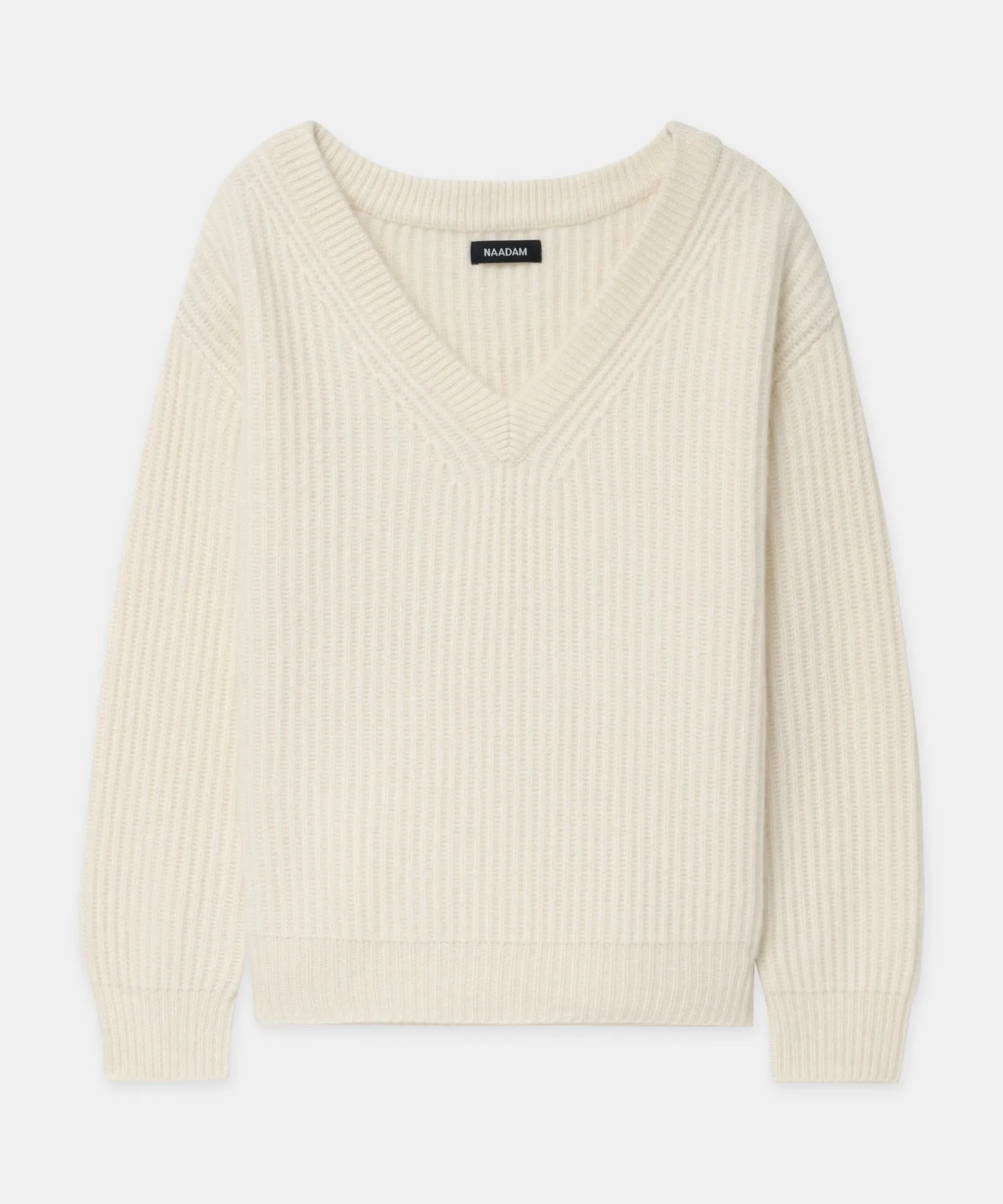 Super Luxe Cashmere Fisherman V-Neck Sweater