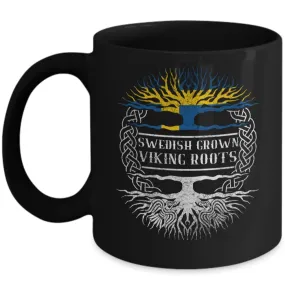 Swedish Grown Viking Roots Black Mug