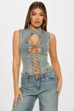 That Girl Denim Top - Vintage Wash