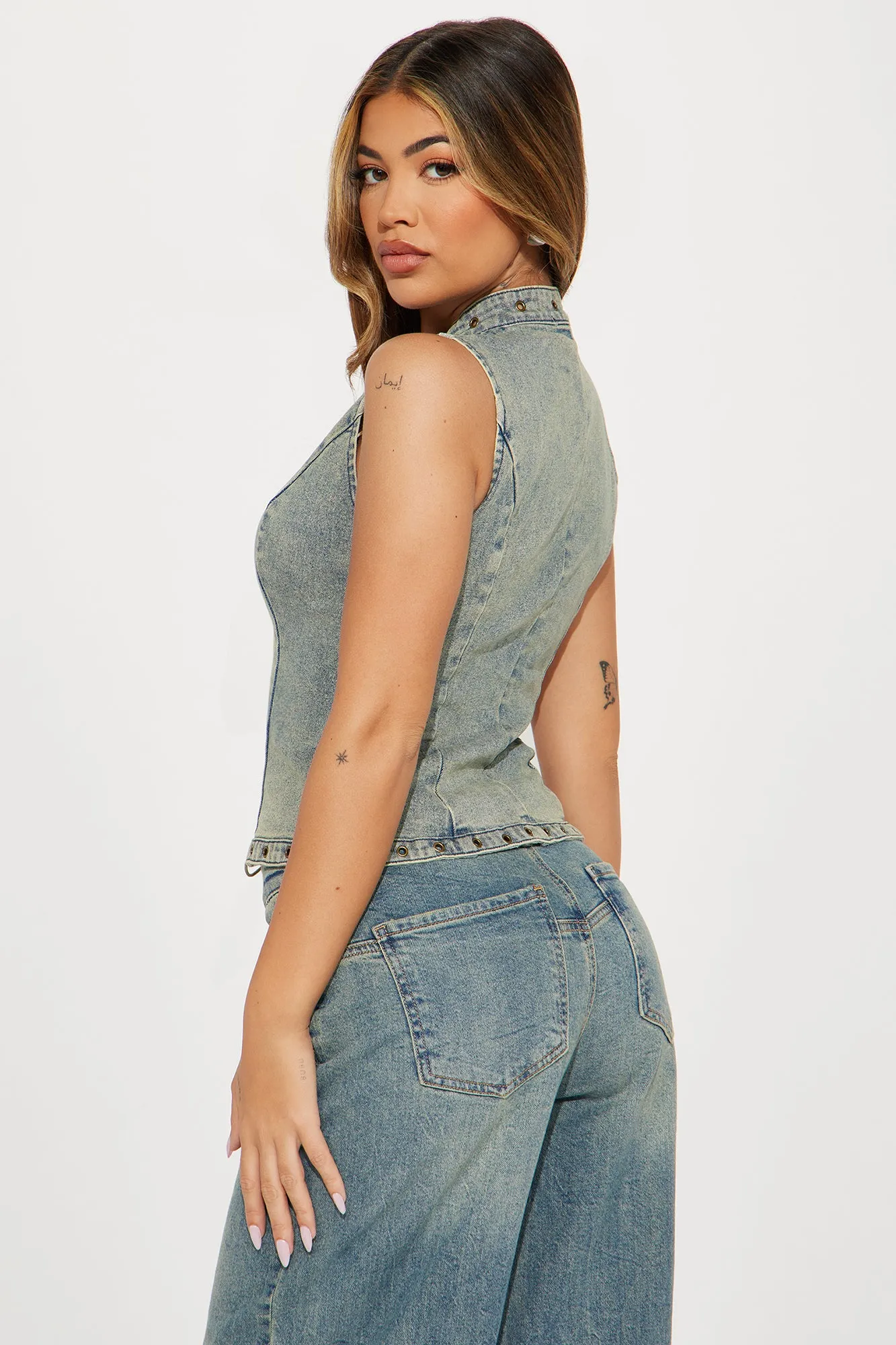 That Girl Denim Top - Vintage Wash