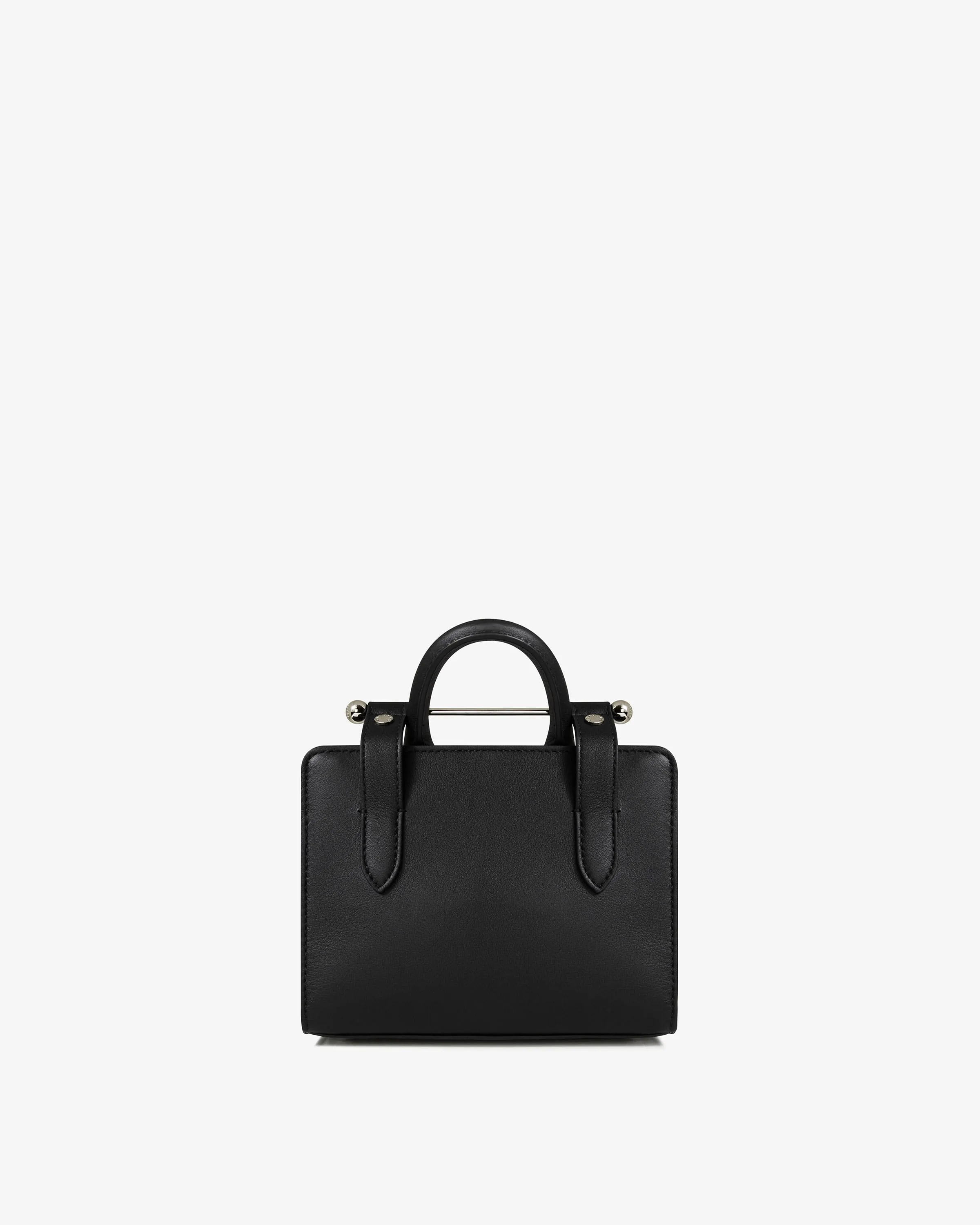 The Strathberry Nano Tote - Black with Silver Hardware