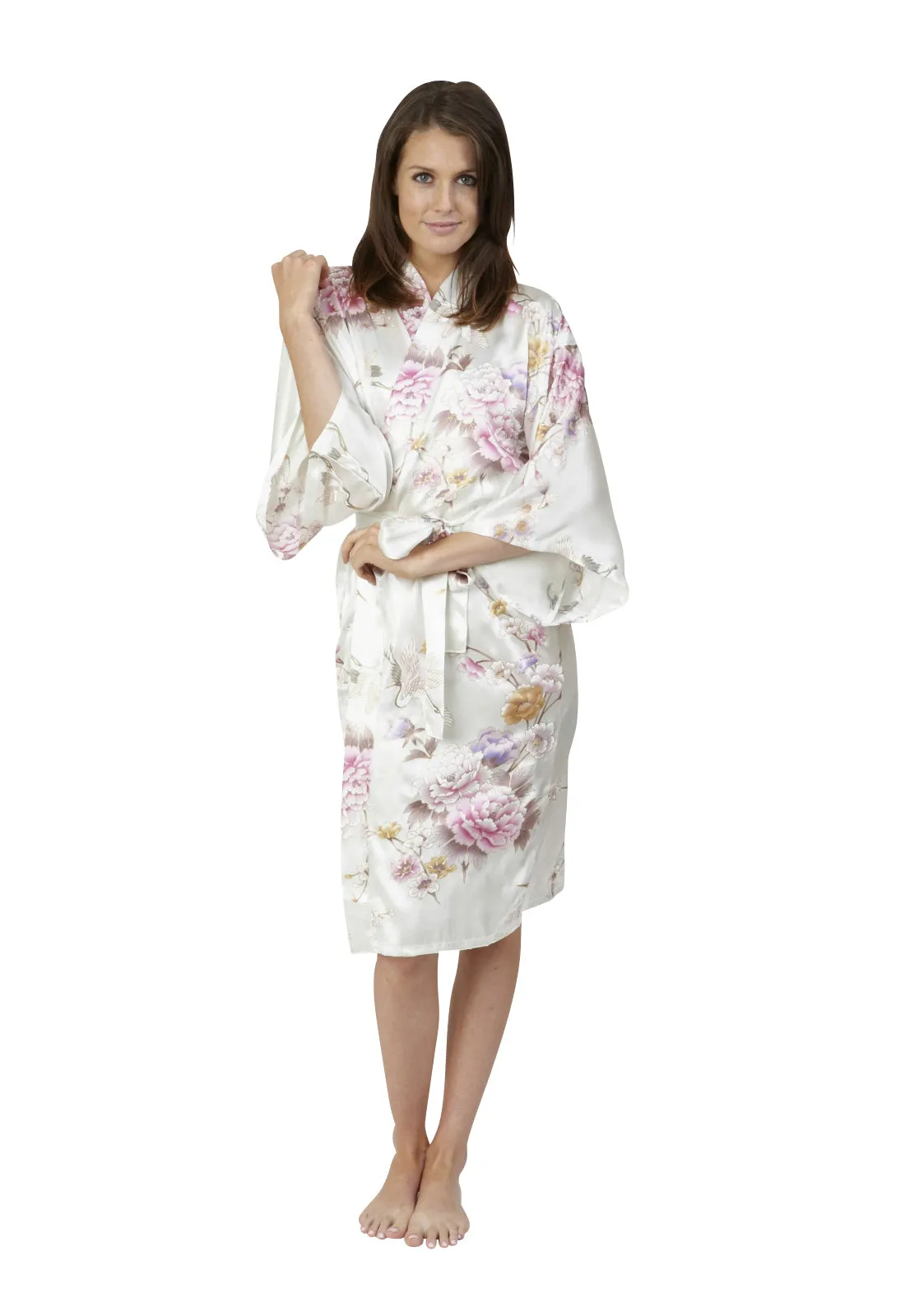 Tsuru Short Silk Happi Coat Kimono