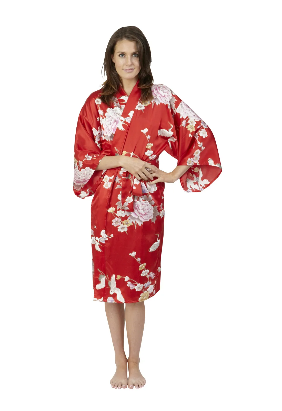 Tsuru Short Silk Happi Coat Kimono