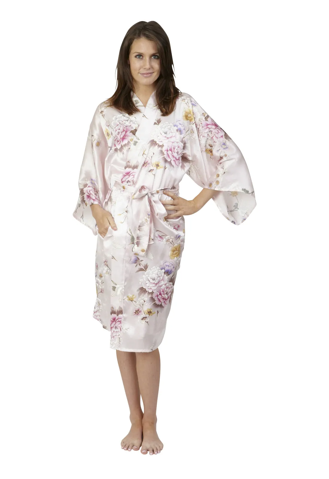 Tsuru Short Silk Happi Coat Kimono