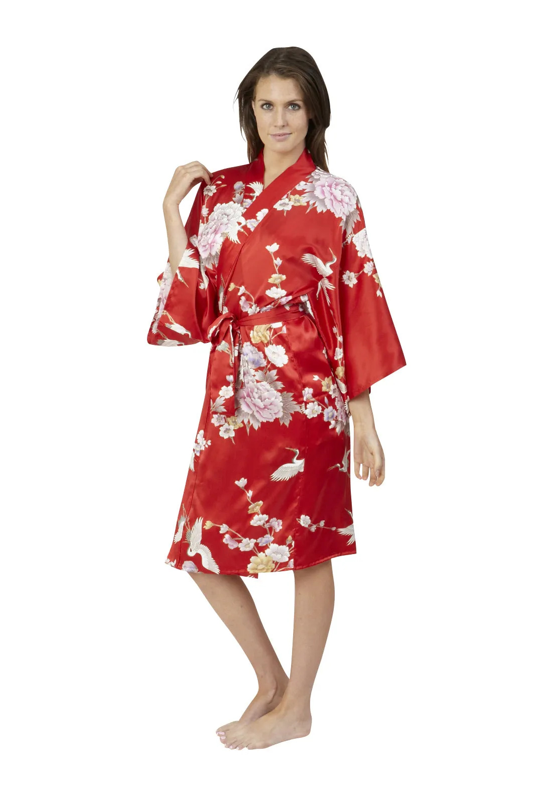 Tsuru Short Silk Happi Coat Kimono