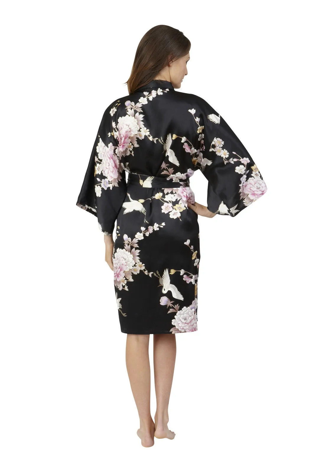 Tsuru Short Silk Happi Coat Kimono