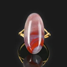 Vintage 14K Gold Lake Superior Agate Ring