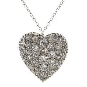 Vintage Diamond Heart Pin/ Pendant