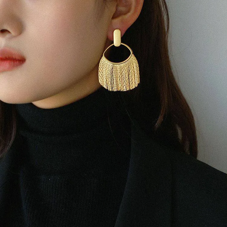 Vintage Eye Lash Tassel Earrings