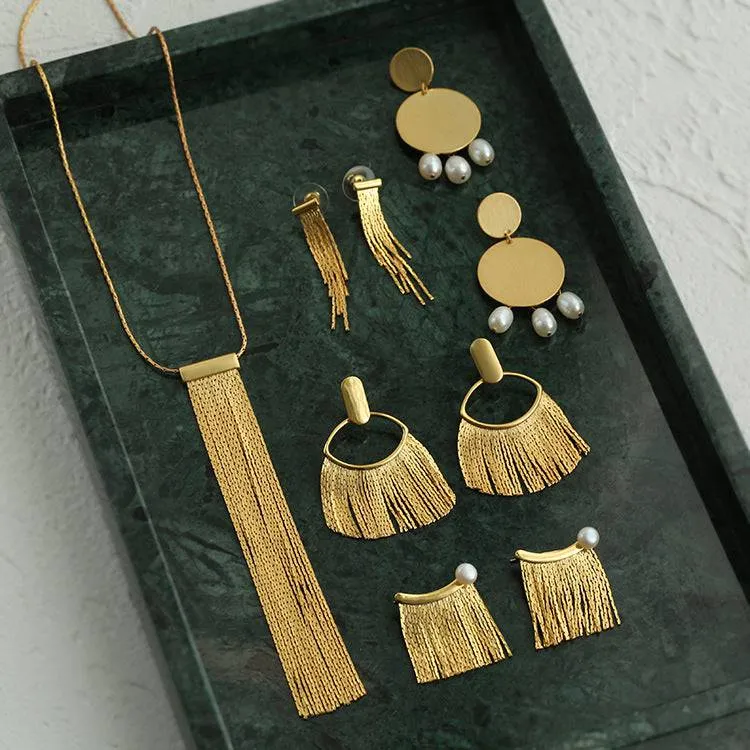 Vintage Eye Lash Tassel Earrings