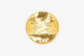 Wavy Circle Disc Charm Wholesale 14K Gold, Solid 14K Gold, G82