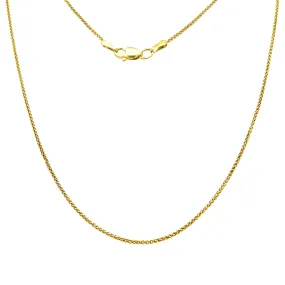 Wheat Chain 1.0mm with 16in Length in 10K Yellow Gold