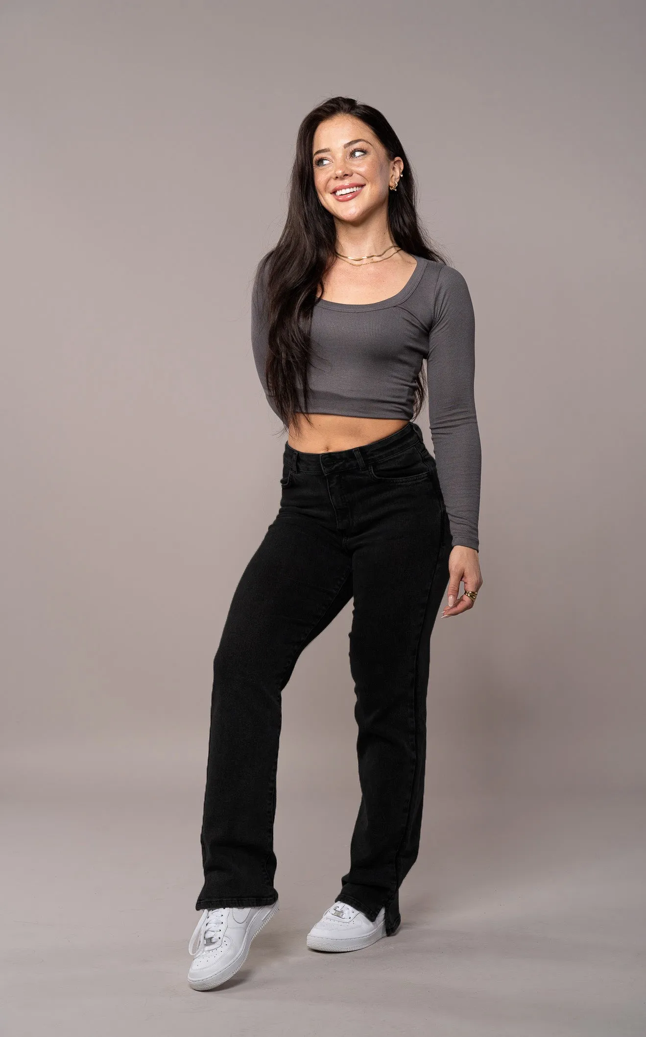 Womens Straight Leg Fitjeans - Black