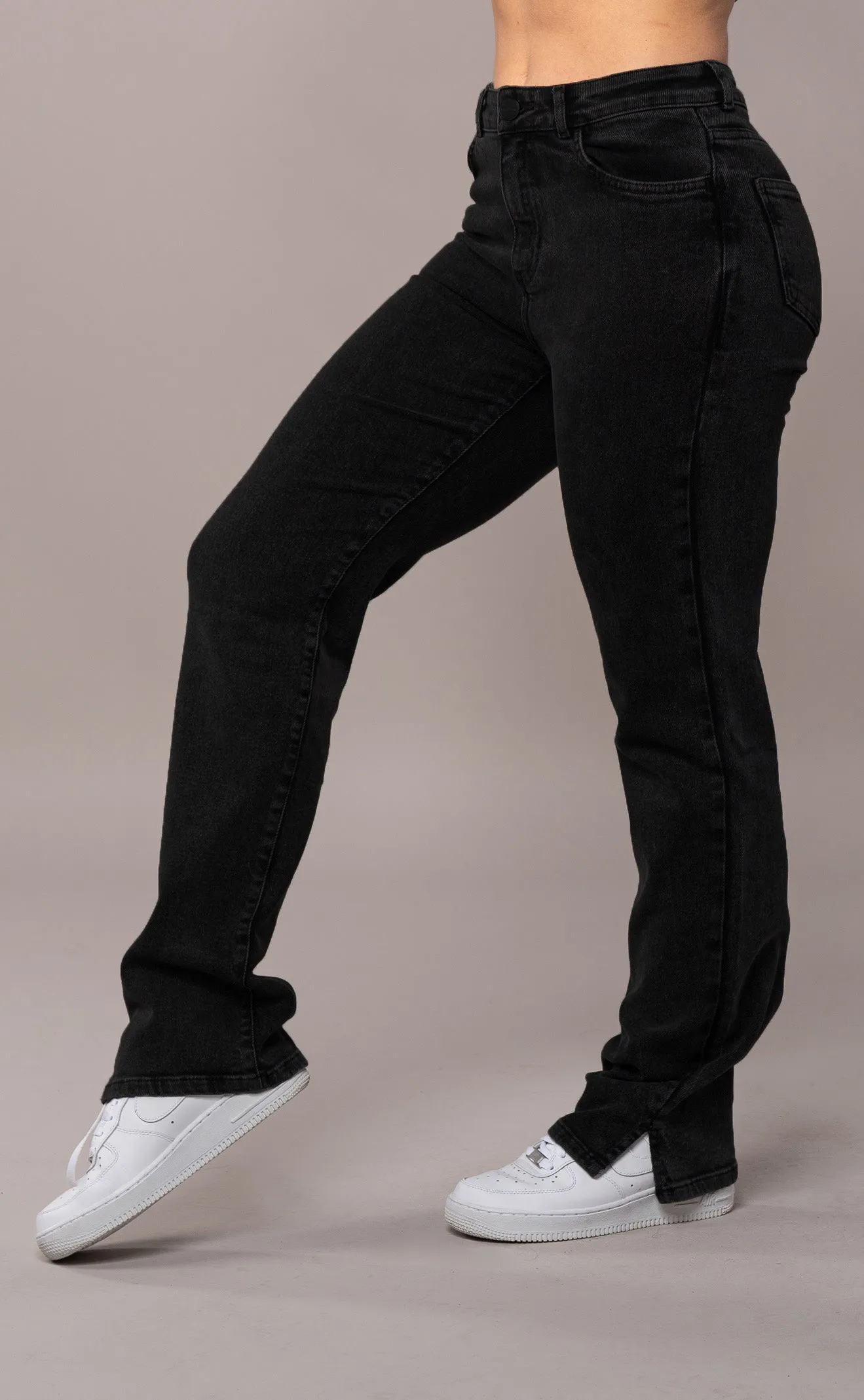 Womens Straight Leg Fitjeans - Black