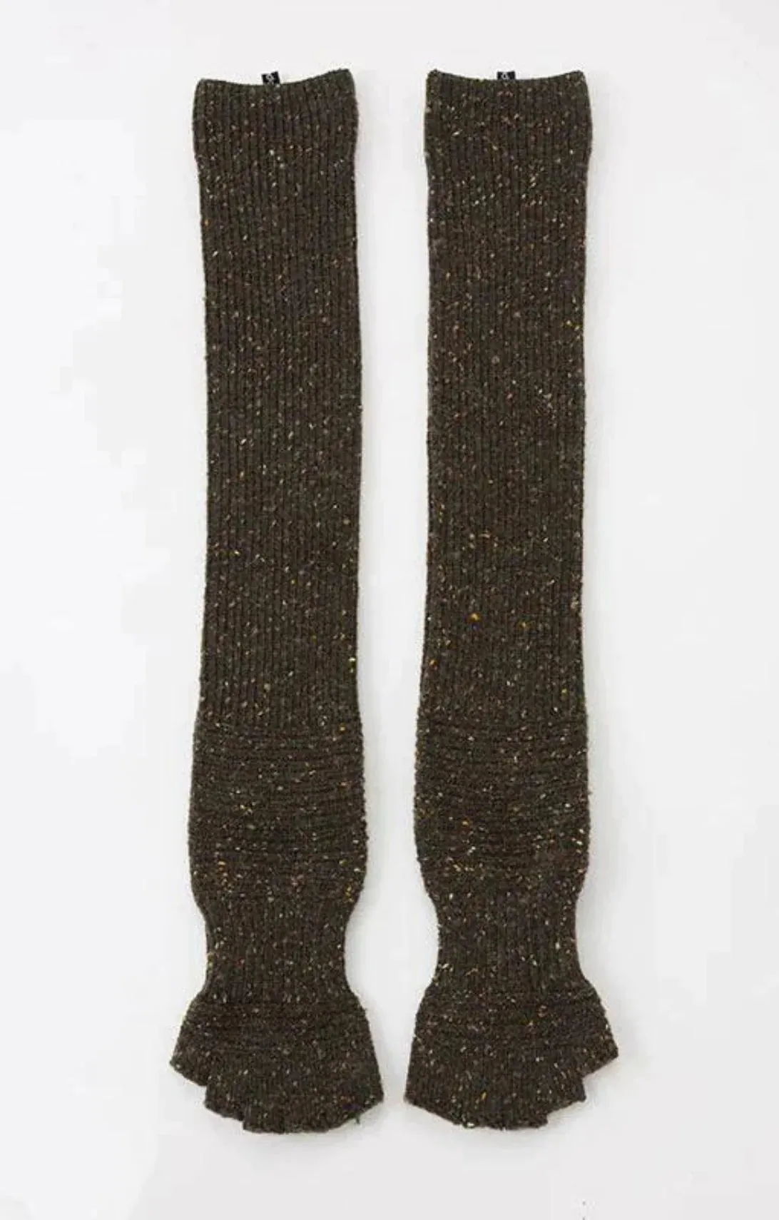 Wool Blend Confetti Ribbed Open Toe and Heel Socks