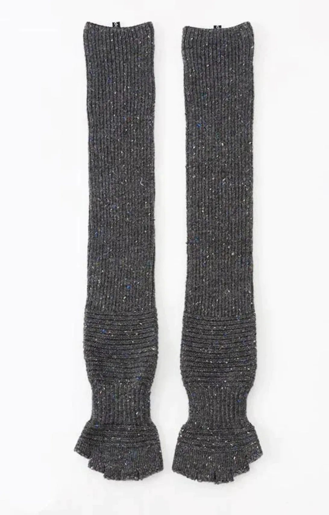 Wool Blend Confetti Ribbed Open Toe and Heel Socks