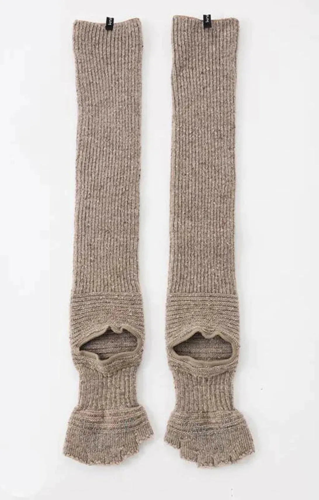 Wool Blend Confetti Ribbed Open Toe and Heel Socks